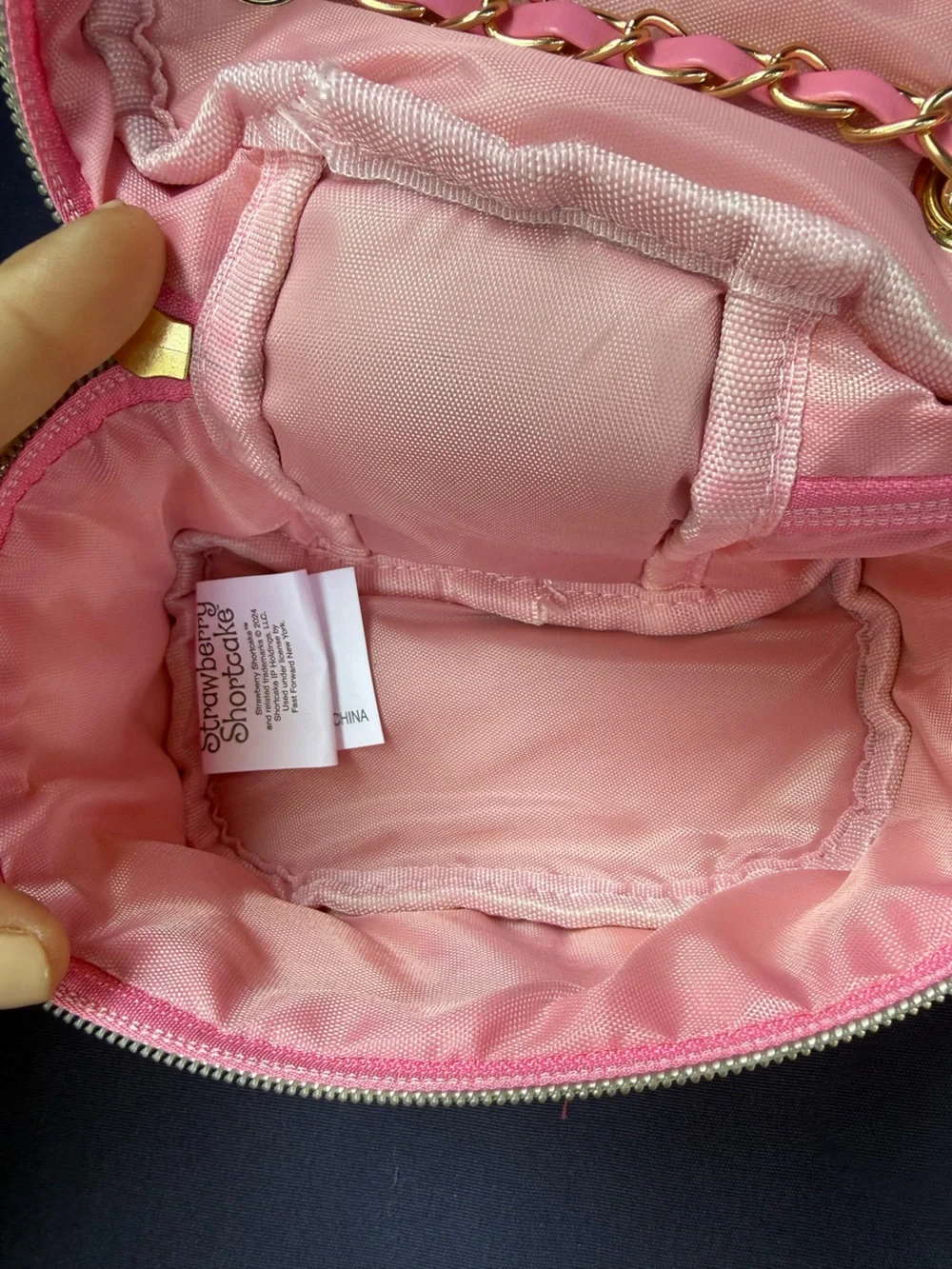 Pink Quilted Kids Crossbody Bag with Gold-Tone Chain